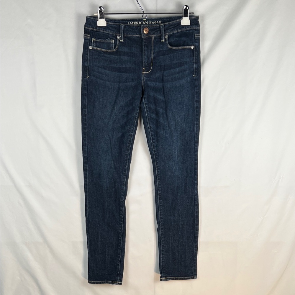 American Eagle Outfitters Women's Dark Blue Jeans 8 Regular - Skinny